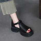 Head-Level Cower Hand-Bag Root Magic Stick Thick Soles Ultra-Light Sandals Summer Ladies Hollow Pine Pastry