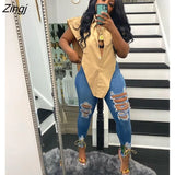 Tops Sexy Cut Out Side Button Up White Shirt Women Fashion Clothing Sleeveless Streetwear Women's