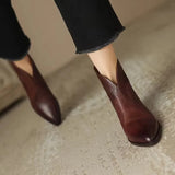 Women's Boots 2025 Autumn/Winter Vintage Martin Boots High-End And Ankle Boots Coarse And Small Short