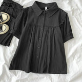 Sleeve Shirts Women Lace Preppy Style Pure Ulzzang Students Sweet All-match Casual Cute New Arrival Prevalent Mujer