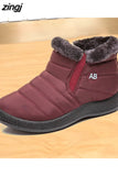 Boots Women Ankle Boots Cotton Fabric Femmes Bottes Plush Shoes Ladies Booties Waterproof Shoes Buty