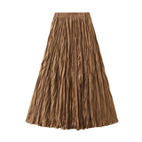 Luxury Light Pressure Folded Skirt Women's Spring And Autumn New Station Big Swing Thin Folded A Skirt