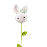 Zingj Woven Rabbit Head Sunflower Sunflower Wool Knitting Flowers Send Bestie Imitation Bouquet Finished