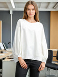Simple Casual Style 2025 New Solid Color Round Collar Lantern Sleeve Cape Style High-End Sense Dress Women