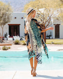 Women's New Holiday Beach Burqa Chiffin Print Cardigan Shawl Shawl