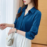 And Autumn 2025 New Advanced Sensational Anti-Floored Wrinkled-Faced Shirt For Women's French Leisure Career Commuting