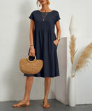 Fashionable Summer Elegant Cotton Linen A-