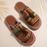 Supin Bottom Slippers Women 2025 Summer New National Wind Soft Bottom Beach Cool Drag