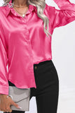 Women's Shirt Loose Shirts and Blouses Silk Button Up Shirt Oversized Blouse Women Fashion OL Women Clothing Womens