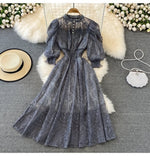 Wind Collar High-Rise Thin Foam Sleeve Lace Dress Bohemian Seaside Holiday Dress