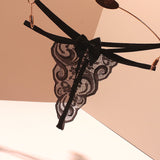 Thong Female Feel Bow Diamond Hollow Without Trace A Line Tone Ultra-Thin Summer