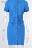 Dresses for Women Bodycon Mini Dress Fashion uched Long Sleeve Button Down Office Lady Skinny Slim Velvet