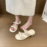 Slippers French Bow Sandals Seaside Sandal Shoes Beach Shoes Spring And Summer White