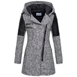 Explosion Of Women's Autumn And Winter Long Hooded Loose Zip-Chain