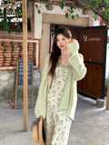 Xixi 2025 Spring New Retro High-Waisted Sling Dress Print Pure Desire Vacation Dress Women