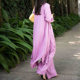 Spot Hot Style Autumn Women Fashion Medium Long Shirt Strap Straight Leg Wide Leg Pants Three-Piece