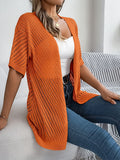 Shooting Summer New Summer Hollow Short-Sleeved Knitted Cardigan Holiday Sunscreen Shirt Women's