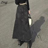 Skirts Women High Waist Distressed Vintage American Streetwear Ulzzang Vintage Students Spring Chic Trendy Gothic