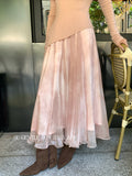 Xixi 2025 Autumn New White Standard Temperament 100 Folds High Waist Half-Dressed Dress Dress Woman