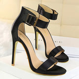 Shoes Sexy High Heels Metal Buckle Women Shoes 11 Cm Women Heels Party Shoes Stiletto Heels Fish Mouth Women