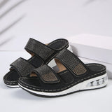 Spring And Summer New Women's Leisure Large-Size Water Drill Slope And Comfortable Air Cushion Slippers