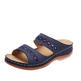 Large-Size Car Line Slippers 2025 New Women's Round Head Comfortable Slippers Slope Retro Cool