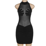 INS 2024 Summer New Women's Fashion Round-Neck Sleeveless Sexy Perspective Fit-Up