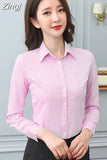 Women Shirt White Shirt Female Long-sleeve Professional Shirt Formal Dress Large Size Work Clothes OL Button Womens
