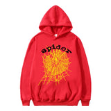 Fashion Hip Hop Print Sp5der Cobweb Hoodie Sweater Suit Men's