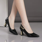 Fine Heeled And Shallow-Mouth Single-Shoe Women's 2025 New Large-Size Temperament High-Heeled Shoes Professional Four-Season Women's