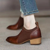 Heel Single-Shoe Women 2025 Spring And Autumn Commuting Tips With Retro Deep Mouth Pedaling Lazy Little Leather Shoes