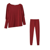 Hot Sales Of Pure Color Fashion Casual Tying Slanted Shoulder Sports Trousers Trousers Suit