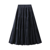 Hundred Folded Skirt Women Autumn And Winter Loose High Waist Thin Shaded A Word Umbrella Skirt Long Swing