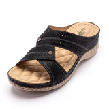 New Cool Drag Female Explosion Slope With Lady Large-Size Slippers Mother Shoes Roman Style