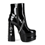 Y2k Rivet Punk Coarse And High-Heeled Size 44 Female Short