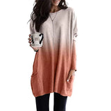 Urban Leisure Color Long Sleeve Casual Pocket Top Women's