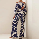 New Women's Loose Bat Sleeve Top Women's Broad Leg Trousers Fashion Suit Women Two