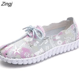 Spring Women Flats Loafers Shoes Genuine Leather Flats Female Shoes Lace Up Loafers Casual Slip-on Walking Shoes