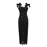 Women's Clothing Explosion Sexy Fashion Heavy Industry Lace Sling Dress