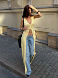 New Knitted Cardigan V-Neck Sleeveless Jacket Jacket Female Long Slim Slimy