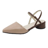 Summer New Women's Fairies Coarse Heel One-Word With The Back Of The Air Cool Evening Shoes Single