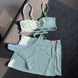 Add Color 2022 New Pit Bar Solid Three-Piece Set Swimsuit