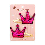 Glitter Cartoon Cartoon Love Heart Crown Hair Clips For Girls Handmade Hairpins Boutique Barrette Kids Hair