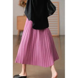 New 细细细细细 Art 褶皱 Fairy Hundred Folded Skirt Silk Slippery Pendant Half Body