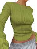 Textured Stripe Long Sleeve Tee-Outfit
