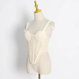 Zingj Hollow Out Inside The Jacket Spring 2024 New Fashion Fish Bone Bundle Waist Fish Bone Handmade Hook Flower Knit