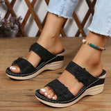 2025 Summer New Retro Leisure Flowers High-Tlip Women's Slopes And