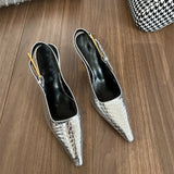 Summer New Summer Children Fashion Temperament Denim Cloth Leopard Single Shoes Women's Fine Heel