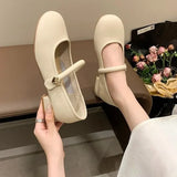 Head Light Mouth Retro 100 With Skirt Coarse Heel Single Shoes Women 2025 New Summer White French Mary Treasure