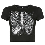 Print Round Neck Grunge ShirtOutfit